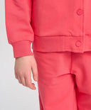 Бомбър оверсайз за момиче с копчета и принт коралов Button Blue