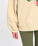 Суитшърт оверсайз детски млечнобял с принт Button Blue