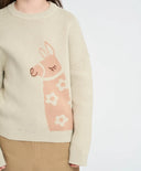 Джемпър за момиче сив оверсайз с лама Button Blue