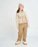 Джемпър за момиче сив оверсайз с лама Button Blue