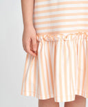 Сарафан за момиче с къс ръкав на райета и с принт мултиколор Button Blue