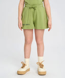 Шорти за момиче зелени леки с ластичен колан и принт Button Blue