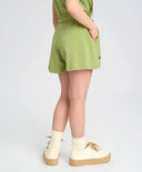 Шорти за момиче зелени леки с ластичен колан и принт Button Blue