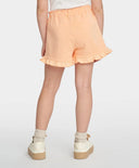 Шорти за момиче оранжеви с къдрици и принт Button Blue