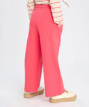 Широки спортни панталони за момиче с ластичен колан коралови Button Blue