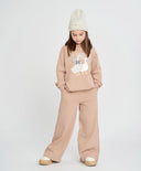 Панталони палацо за момиче бежови с ластичен колан Button Blue