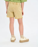 Дънкови шорти за момиче млечнобели с ластичен колан и ресни Button Blue