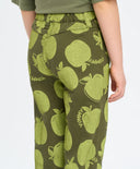 Детски баги дънки за момиче зелени с ефект на обезцветяване Button Blue