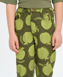 Детски баги дънки за момиче зелени с ефект на обезцветяване Button Blue