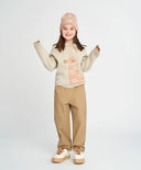 Детски чино панталони бежови с джобове Button Blue