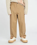 Детски чино панталони бежови с джобове Button Blue