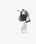 Тениска за момиче с асиметричен принт бяла Gulliver