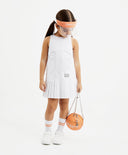 Рокля за момиче А-силует без ръкави от поплин, бяла Gulliver