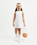 Рокля за момиче А-силует без ръкави от поплин, бяла Gulliver