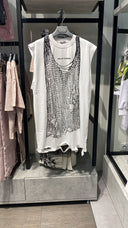 Трикотажна рокля без ръкави с дестрой ефект за момиче, бяла, Gulliver