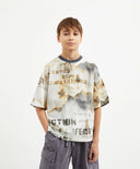 Тениска с къс ръкав за момче, свободна кройка с оригинален принт, многоцветна, Gulliver