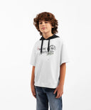 Тениска с качулка за момче, бяла, Gulliver