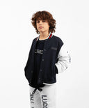 Бомбър за момче с контрастни ръкави, синьо, Gulliver