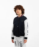 Бомбър за момче с контрастни ръкави, синьо, Gulliver