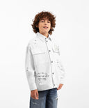 Късо дънково яке с модерни ефекти, бяло, Gulliver