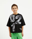 Тениска с къс ръкав за момче, черна, Gulliver