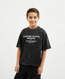 Тениска с къс ръкав за момче с винтидж „варен“ ефект, тъмносива, Gulliver