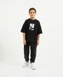 Панталон тип джогър от футер с ластичен колан за момче, сив, Gulliver