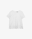 Бяла дантелена блуза с къс ръкав  Gulliver