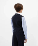 Жилетка плетена с контрастни райета синя от Gulliver