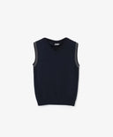 Жилетка плетена с контрастни райета синя от Gulliver