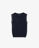 Жилетка плетена с контрастни райета синя от Gulliver