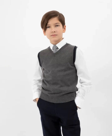 Жилетка плетена с Vотобразно деколте сива от Gulliver