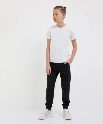 Трикотажни панталони с колан и маншети черни Gulliver