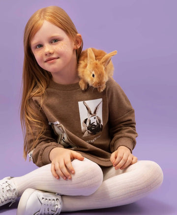 Рокля с дълъг ръкав в свободна форма кафяв цвят Gulliver