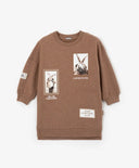 Рокля с дълъг ръкав в свободна форма кафяв цвят Gulliver