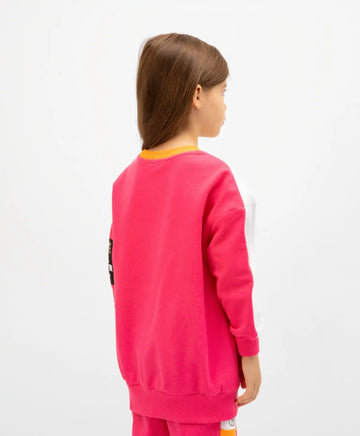 Суичър комбиниран от трикотаж розов Gulliver