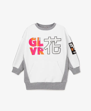 Суичър комбиниран от трикотаж сив Gulliver