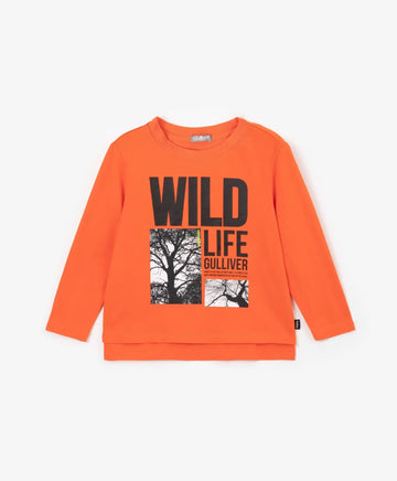 Блуза с дълъг ръкав оранжев цвят Gulliver