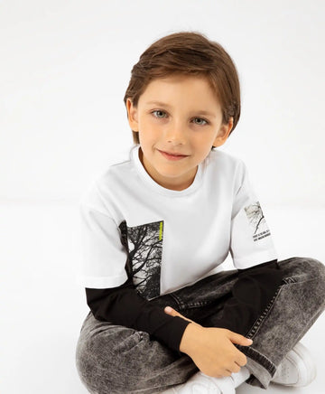 Дънки с мраморен ефект сив цвят Gulliver