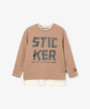 Блуза с дълъг ръкав от меланжирано трико кафяв Gulliver