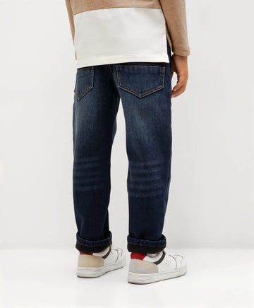 Поларени дънки син цвят