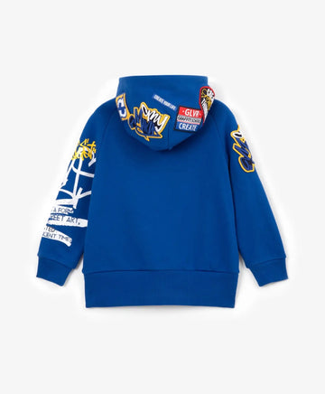 Суитшърт с цип син цвят  Gulliver