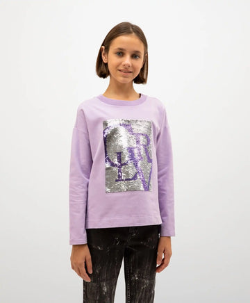 Блуза с пайети лилав цвят Gulliver