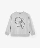 Голям кадифен суичър сив цвят