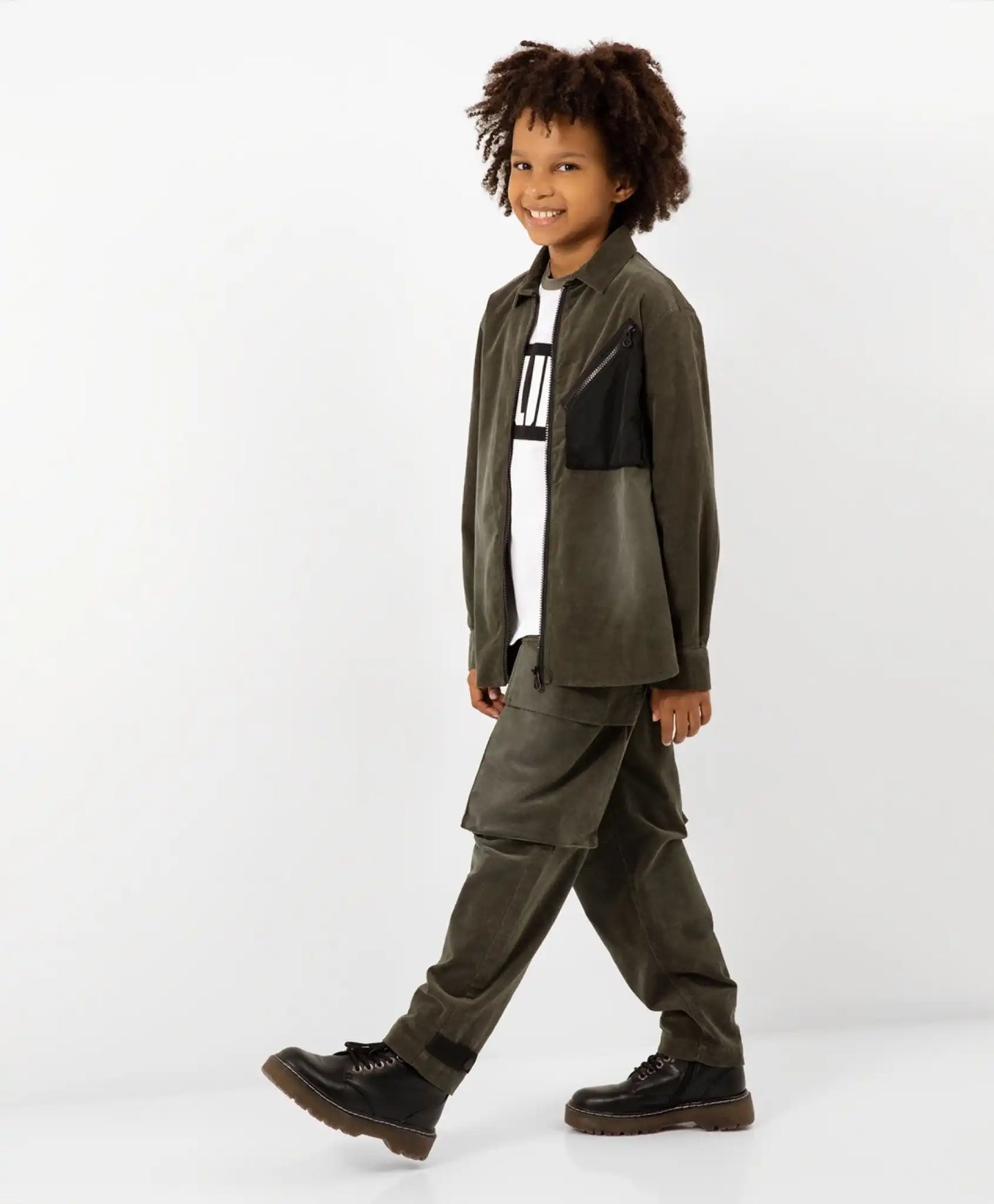 Панталон от микрокадифе каки цвят Gulliver