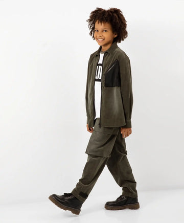 Панталон от микрокадифе каки цвят Gulliver