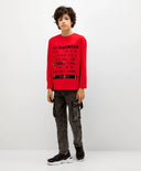 Дънки с мраморен ефект черни за МОМЧЕ основен изглед