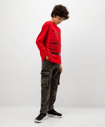 Дънки с мраморен ефект черни Gulliver