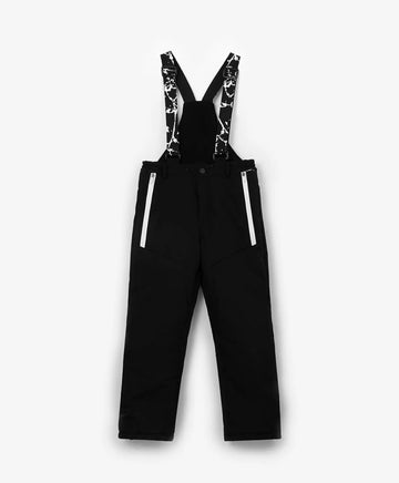 Зимен панталон с ластични презрамки черен Gulliver