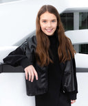 Суичър с цип и черен за МОМИЧЕ основен изглед